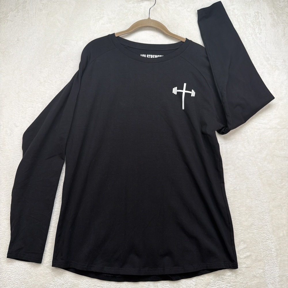 HolStrength Performance Shirt Men's L Black Long Sleeve Gym Fitness Athletic